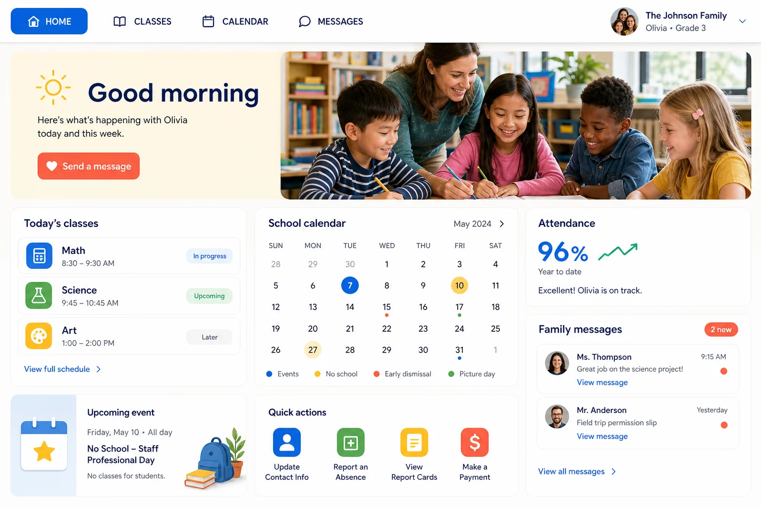 Sunrise School template
